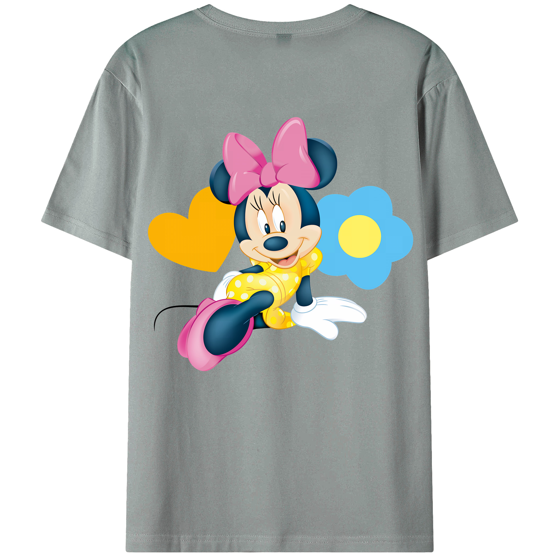 （画像用） ミッキーマウス Mickey Mouse 綿100％ メンズ半袖Tシャツ（バックプリント） 通気性